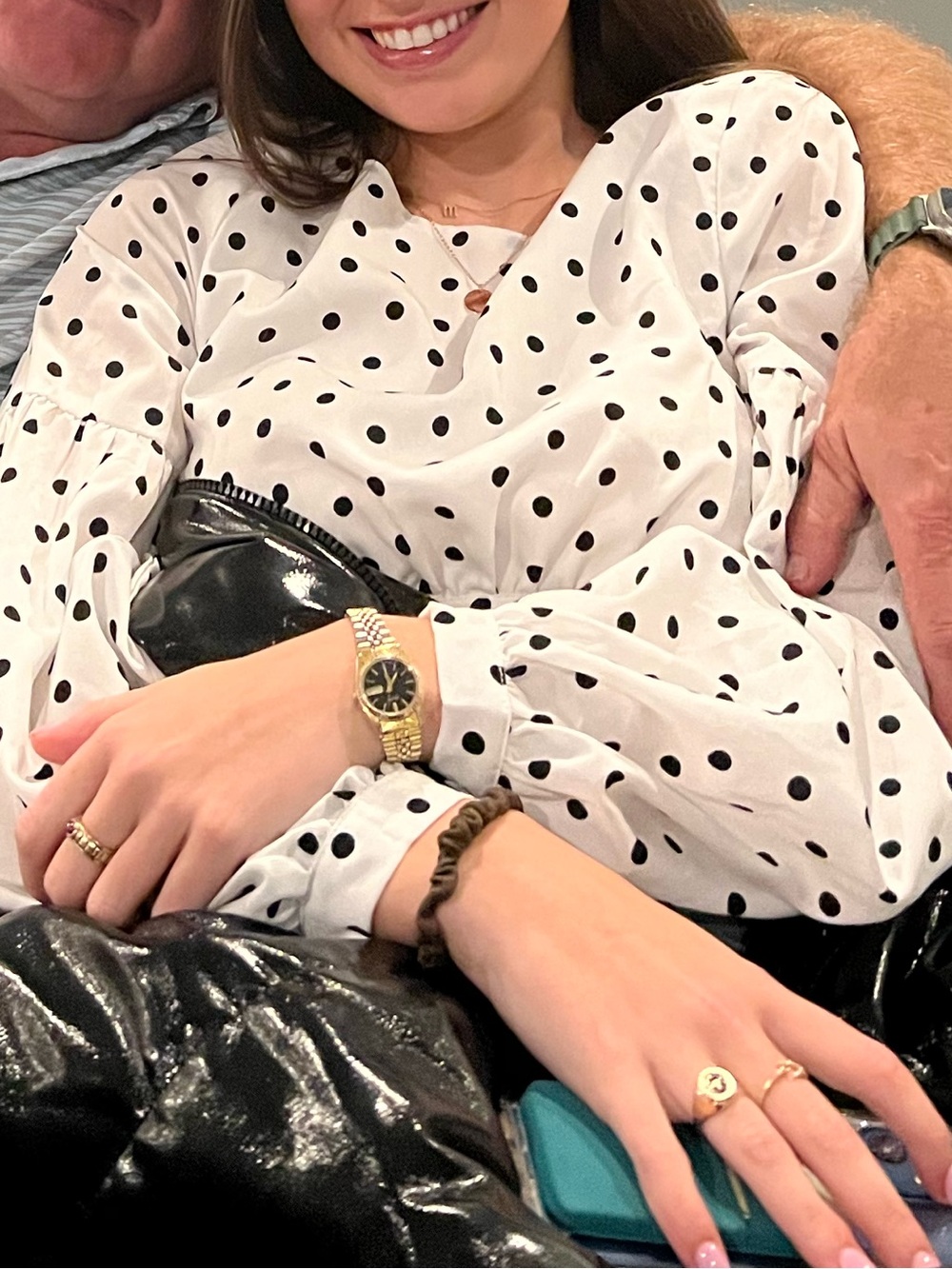 superdown White Top with Black Polka Dots